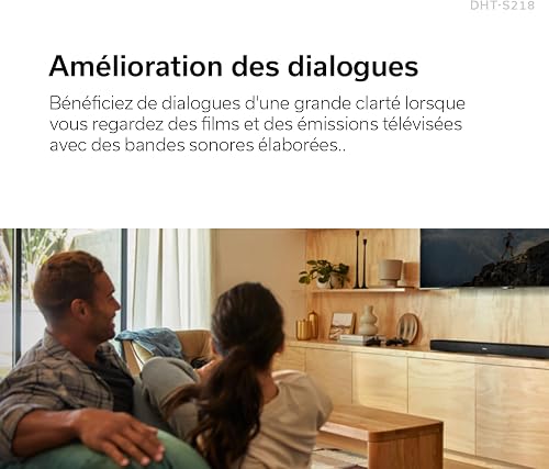 Denon DHT-S218, Barre de Son TV, Dolby Atmos, Pleine Bande Passante, Dialog Enhancer, HDMI 4K avec eARC - Noir - 7