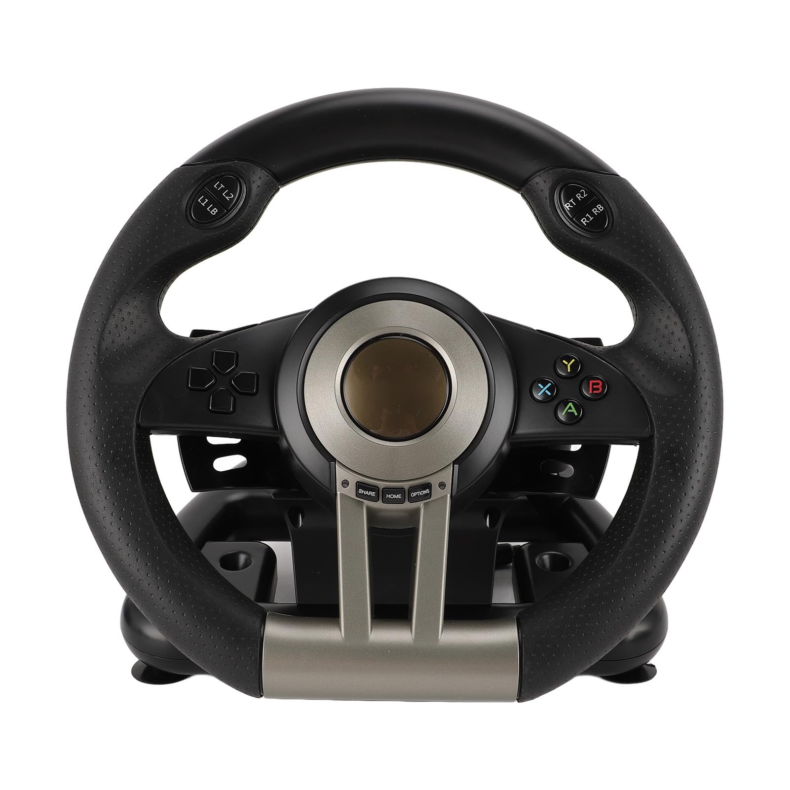 KUIDAMOS Volante da Corsa e Pedale per PC, Rotazione di 180 Gradi Volante da Gioco USB Universale per con Regolazione Intelligente delle Vibrazioni e Manuale, Design per Appassionati