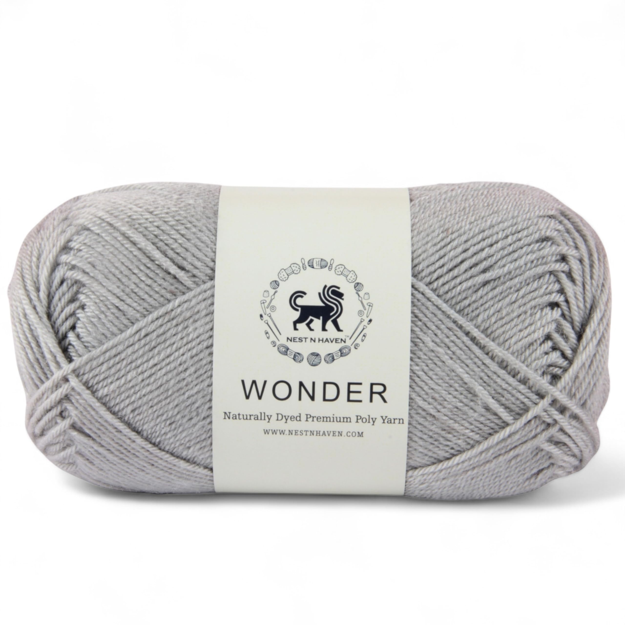 Wonder,Poly Yarn Supersoft Hand Knitting Wool Ball,(1 Ball/100 Gram Each) Ball Suitable For Craft,Crochet,Amigurumi,Garments,Flowers And Hobby Projects,2 Fine,Shade No-Nnhw (Grey,100 Gram)