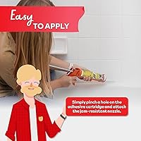 Vista 5 de XFasten Calafateo de silicona blanca de 10.1 onzas (paquete de 4, 40.4 onzas en total) Sellador impermeable 100% silicona impermeable para calafateo