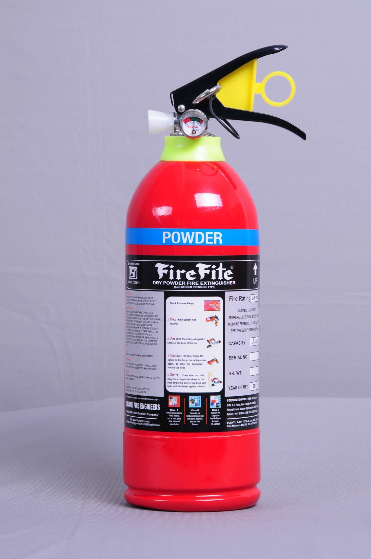 Buy Fire Fite Stored Pressure ABC Type 2 Kg Capacity Fire Extinguisher