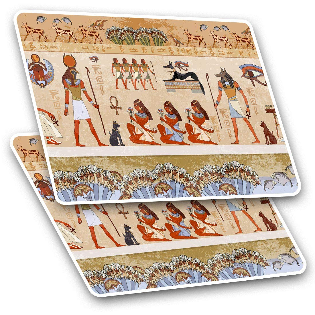 Destination Vinyl Ltd Multi Rectangle Stickers (Set Of 2) 10Cm - Egyptian Hieroglyphs Art 14227