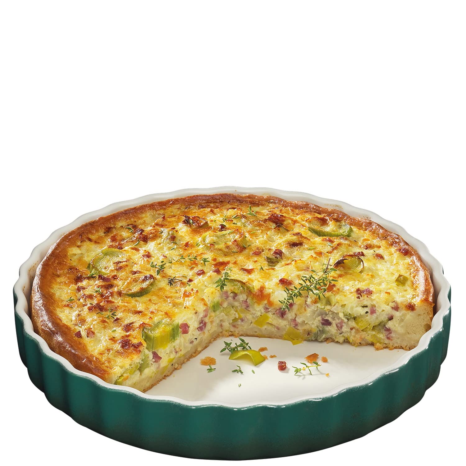 Küchenprofi Moule à quiche en céramique Vert 27 cm
