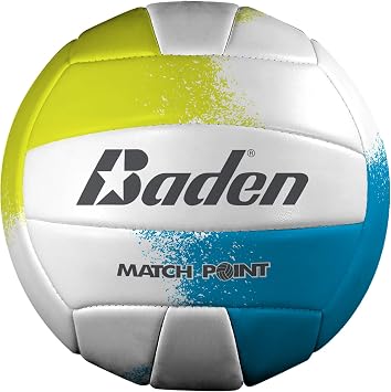 Baden | Match Point | Cushioned Synthetic Leather | Outdoor Recreation Backyard Volleyball + College Camp Ball | Official Size 5