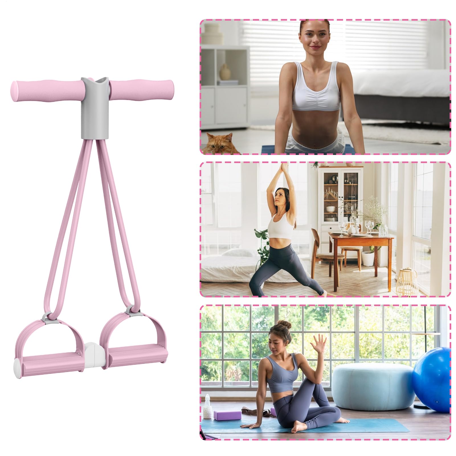 Taśma oporowa do jogi, przyrząd do ćwiczeń, 4 rurki, wyposażenie treningowe, linka do talii, nóg, ramion, brzucha, fitnessu, treningu w domu, na siłownię