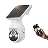 Guggre 1080P Security Camera Wireless with Solar Panel, Smart AI Human Detection, 2-Way Talk, 360 Surveillance Cam, Color Night Vision, Real Time Alerts, 2.4G Wi-Fi, Cloud Storage (Sold Seperately)