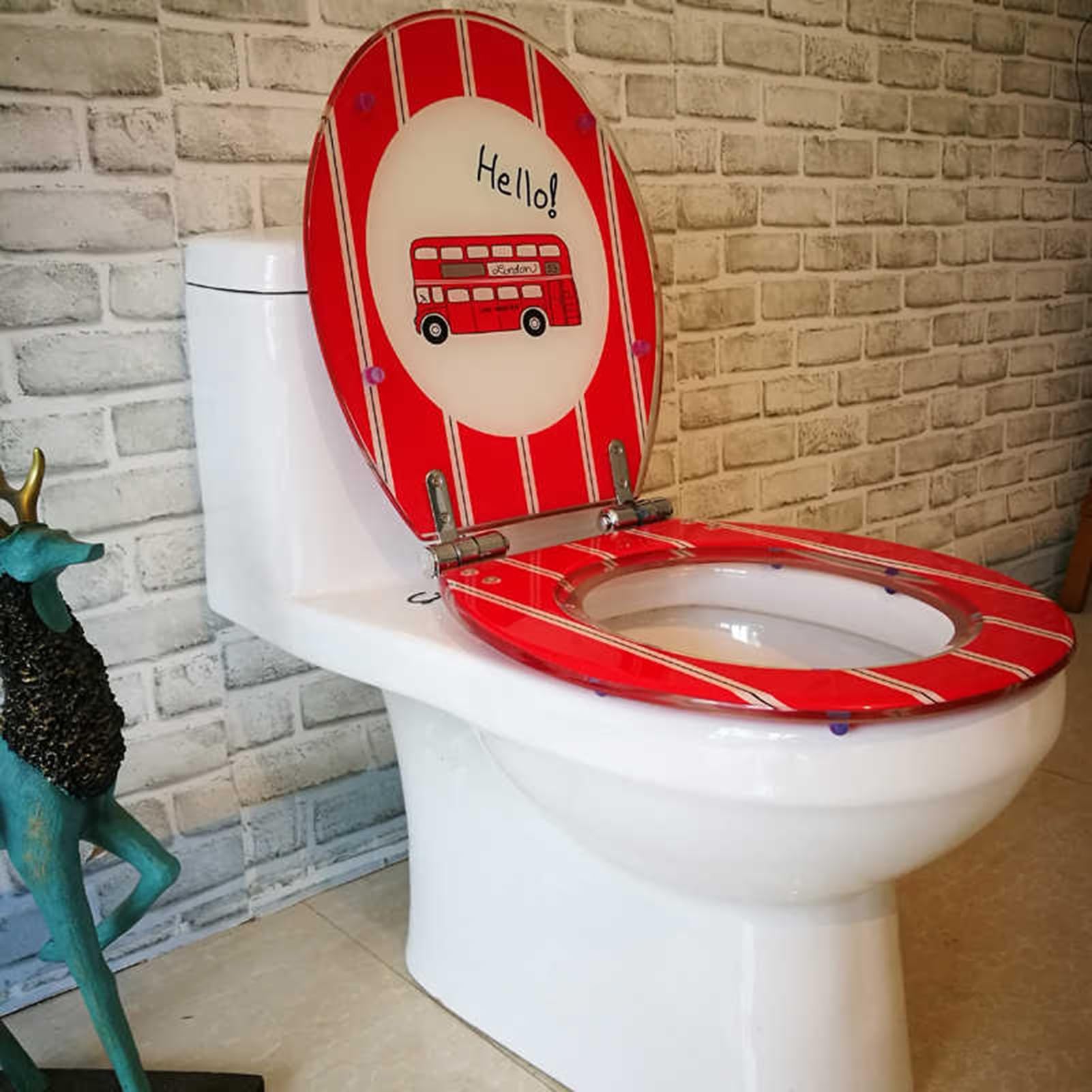 Deska sedesowa z żywicy, okrągła deska sedesowa z miękkim zamknięciem, łatwa w montażu i demontażu, do standardowych toalet