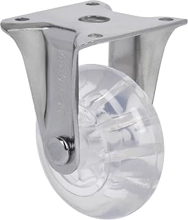 Schioppa, FLAP 210 GEL Clear, 2" (50 mm) Rigid Non-Brake Caster, Non-Marking Polyurethane Whl, 90 lbs, Plate: 1-21/32 x 1-21/32" (BH 1-1/4 x 1-1/4")