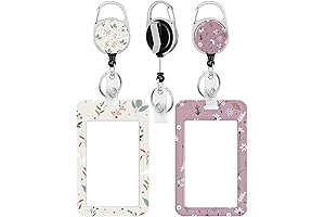 COOKOOKY 2 Pack Retractable Key Card Holder