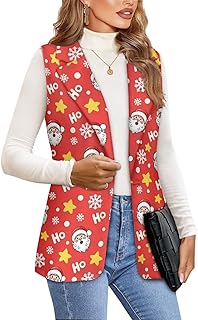 Womens Casual Suit Vest Loose Open Front Suit Waistcoat One Button Sleeveless Blazer Jackets Versatile Vest Tops