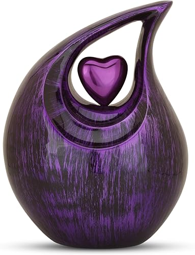 Miniatura 111 de Urna de corazón de lágrima dorada blanca para cenizas humanas Urnas de cremación para cenizas adultas Urna de ceniza funeraria para hombres