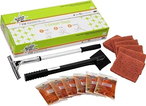 3M Scotch-Brite Griddle Cleaning, Quick Clean System, Heavy Duty, Cleans in 3-5 Minutes, For Baked On Food and Cooking Oils, Use on Hot or Cool Griddle, Orange, (1 System)