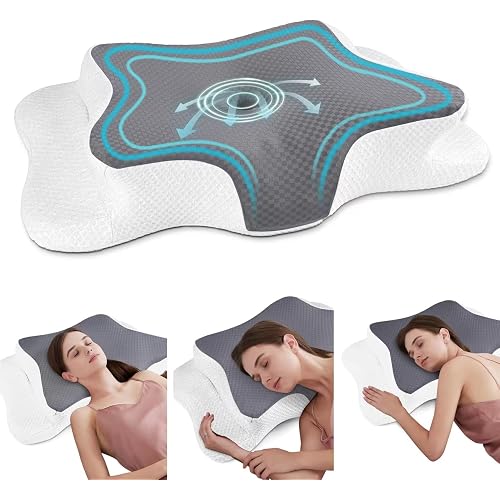 CHxxy Cervical Neck Pillow for Pain Relief Sleeping, Memory Foam Pillows