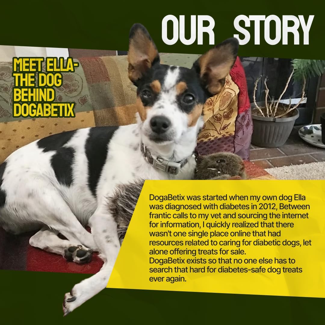 Ella's Diabetic Dog Treats 24 oz - 3 Flavors -Low Glycemic Ingredients - Vet Approved - Made in USA by Owners of Diabetic Dogs - Designed to Help Keep Sugar Levels Balanced