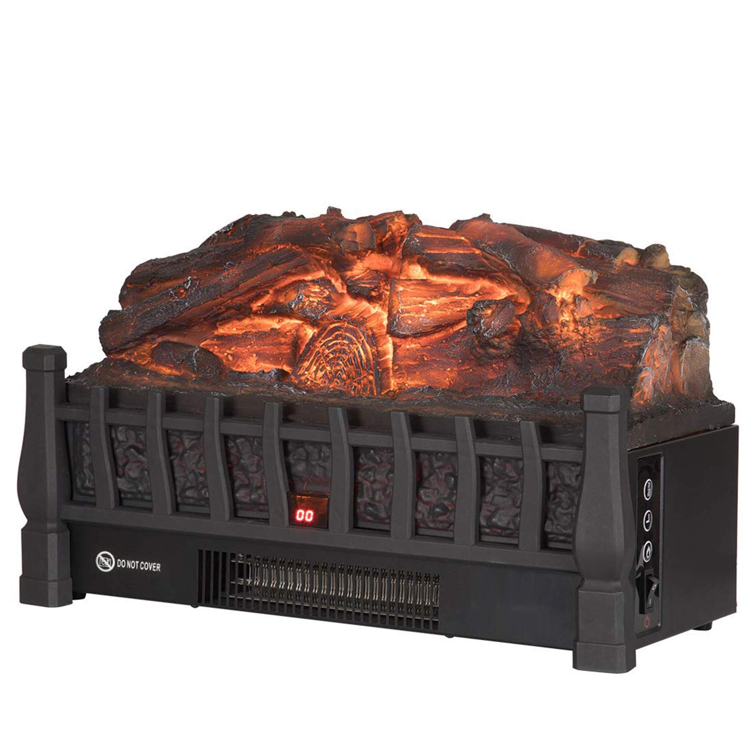 Amazon.com: Regal Flame 20 Inch Electric Fireplace Log Realistic Ember Bed  Insert with Heater in Oak : Home u0026 Kitchen