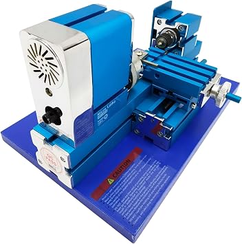 Mini Metal Lathe Machine Benchtop Mini Metal Working Lathe for Teaching Turning DIY Hobbyist School Teaching Equipment AC100-240V 36W 20000RPM