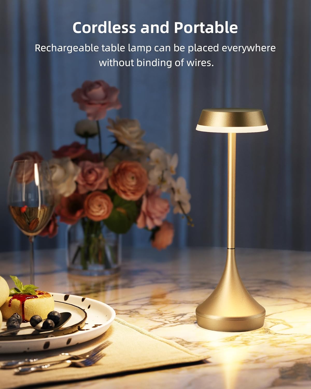 Cordless Lamp, 6000mAh, Outdoor Waterproof, Touch Control, Dimmable, 3 Color Temperature, RGB, LED Memory Function, Portable Battery Operated, Rechargeable Table Lamp Patio Dinning Restaurant Kitchen