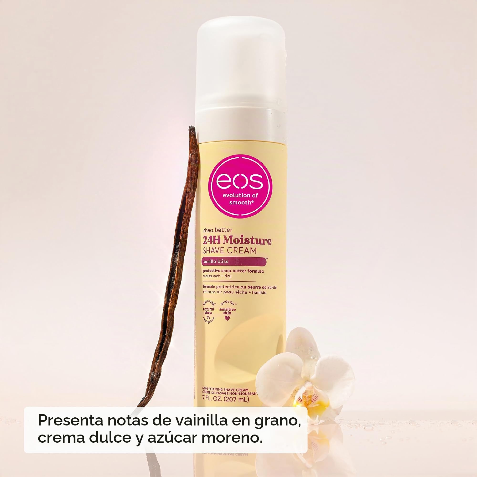 eos Shea Better Women's Shave Cream Vanilla Bliss, Karité Mantequilla Skin Care, Shaving Cream para mujer, 400 ml, 2 unidades