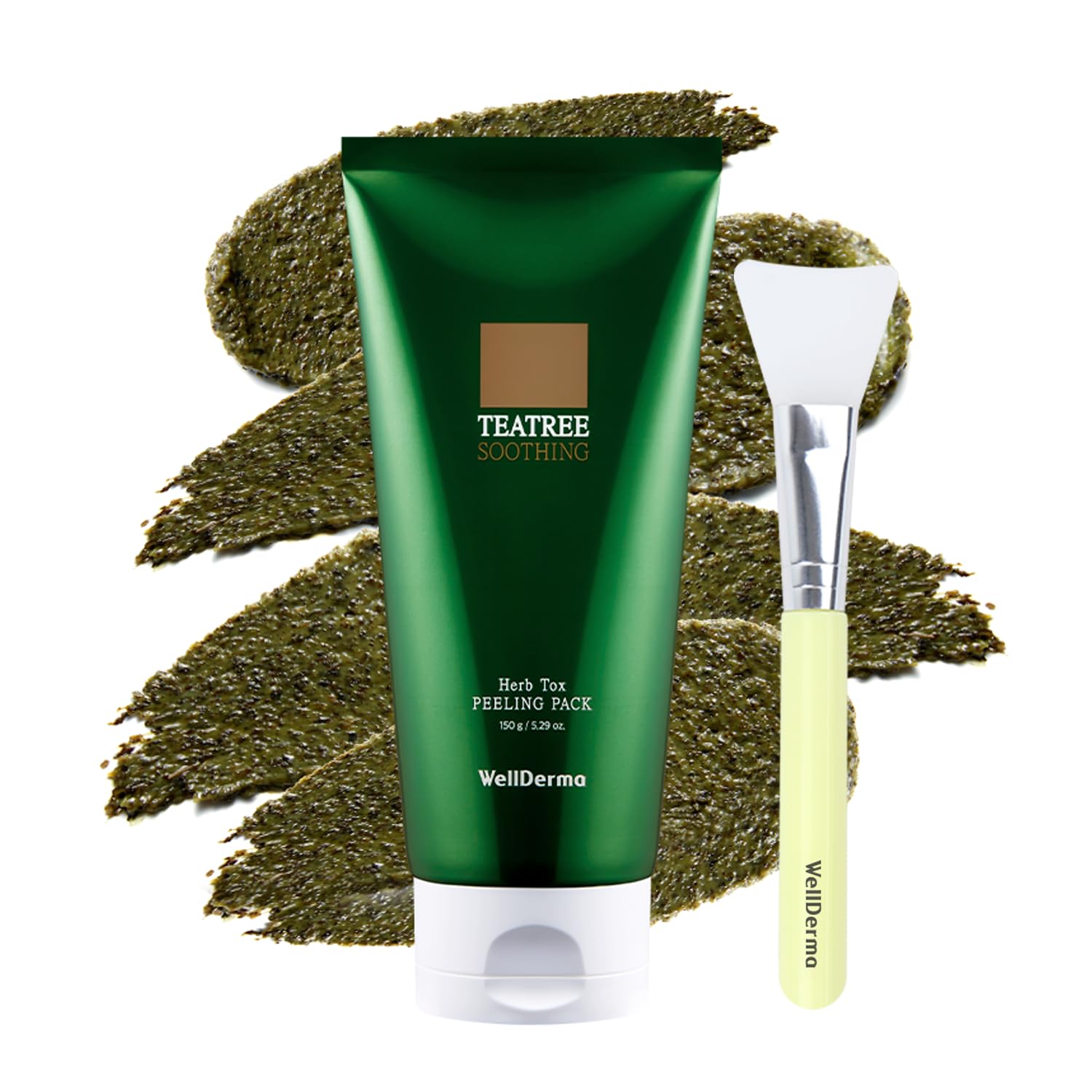 WELLDERMA Chadew Tea Tree Herb Tox Peeling Mask, 150g / 5.07 fl.oz – Clarifying Clay Mask with Artemisia and Green Tea
