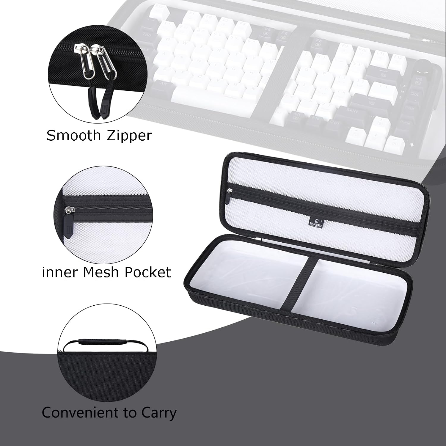 Hard Storage Case for Keychron Gaming Keyboard & Hanging Mouse Pouch for Travel Electronics(Box for Sale)