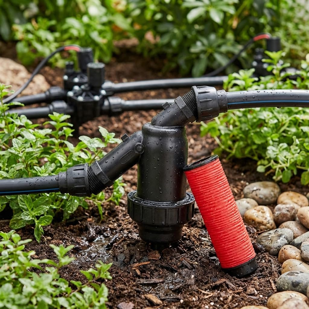 Suinga Filtre à anneaux 1" 120 mesh. Filetage mâle 1". Utilisé pour éviter l'entrée d'impuretés dans le réseau d'irrigation. Filetage mâle 1" pour s'adapter à un tuyau de 32mm, noir