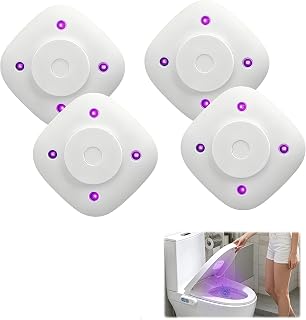 Toilettenreiniger, 4 Stück UV-Lampe für Toilette with UV Disinfection and Motion Sensor 800 mAh IPX4-Wasserdichten Toilettenreiniger mit 4 LED-Perlen für Hygiene im Badezimmer