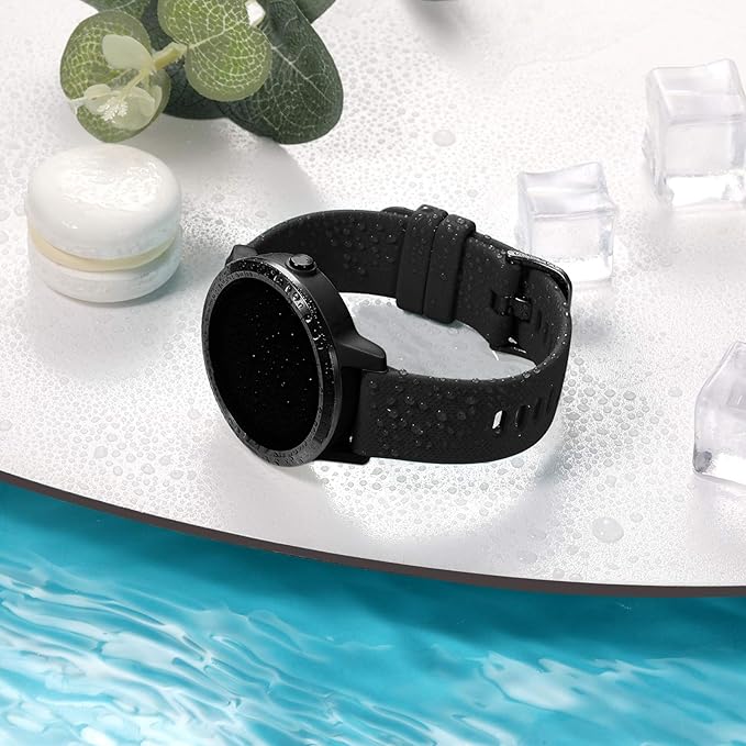 Correa de silicona de 20 mm para Garmin Vivoactive 5, Negro miniatura 7