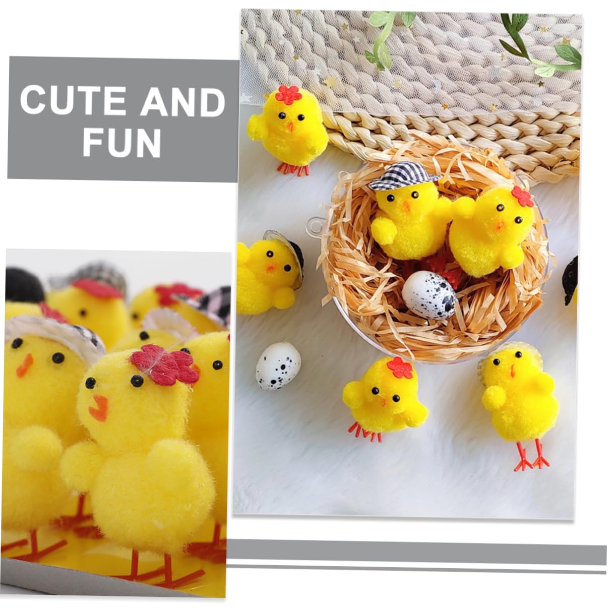 24pezzi Pulcini Pasquali Finti Da Decorazioni Per Pasqua Giocattoli Morbidi Per Accessori Festivi Per Decorare La Casa e Festeggiamenti