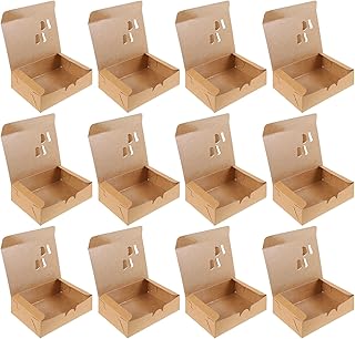 MUELODSIC 25Pcs Fried Chicken Takeout Boxes Kraft Paper Snack Packing Containers for French Fries and Sandwiches Small Wing Pattern Multipurpose Food Storage