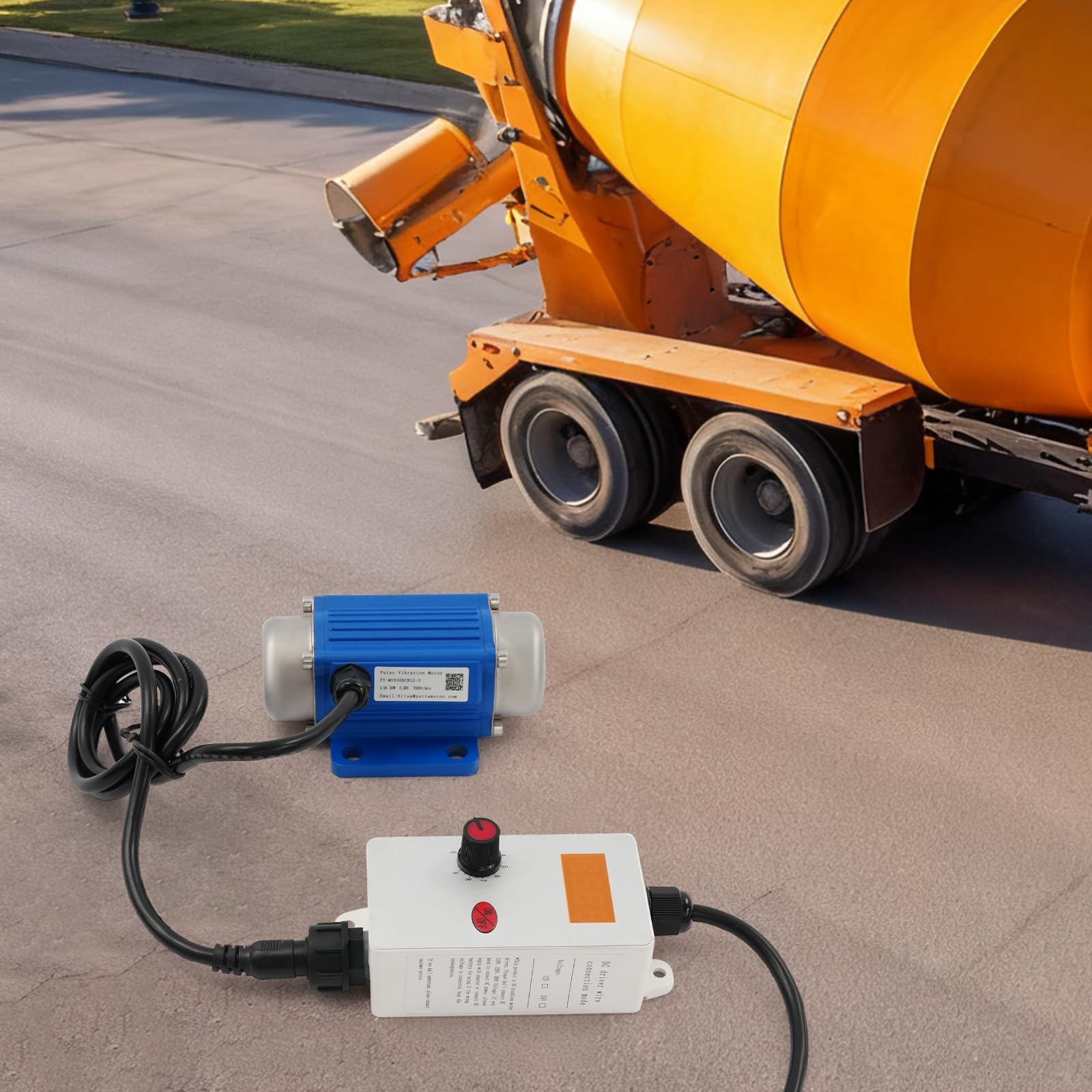 Silnik wibracyjny DC 12 V z regulatorem prędkości i pilotem zdalnego sterowania, 30 W | Elektryczny silnik wibracyjny 7000 obr./min, silnik bezszczotkowy DC, 9 biegów prędkości, IP65
