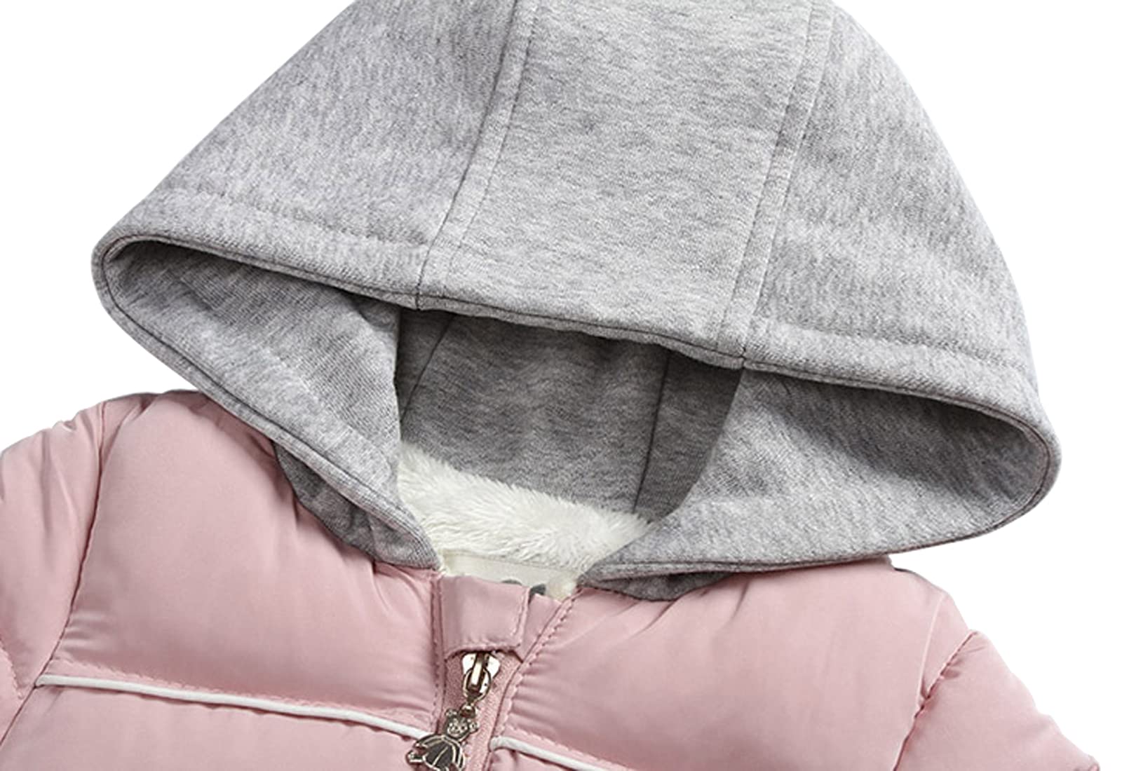 DINGDONG'S CLOSET Baby Boys Girls Winter Snowsuit Zipper Coat Romper Puffer Outwear Hooded Footie Padded Jacket(Navy, 9-12M)