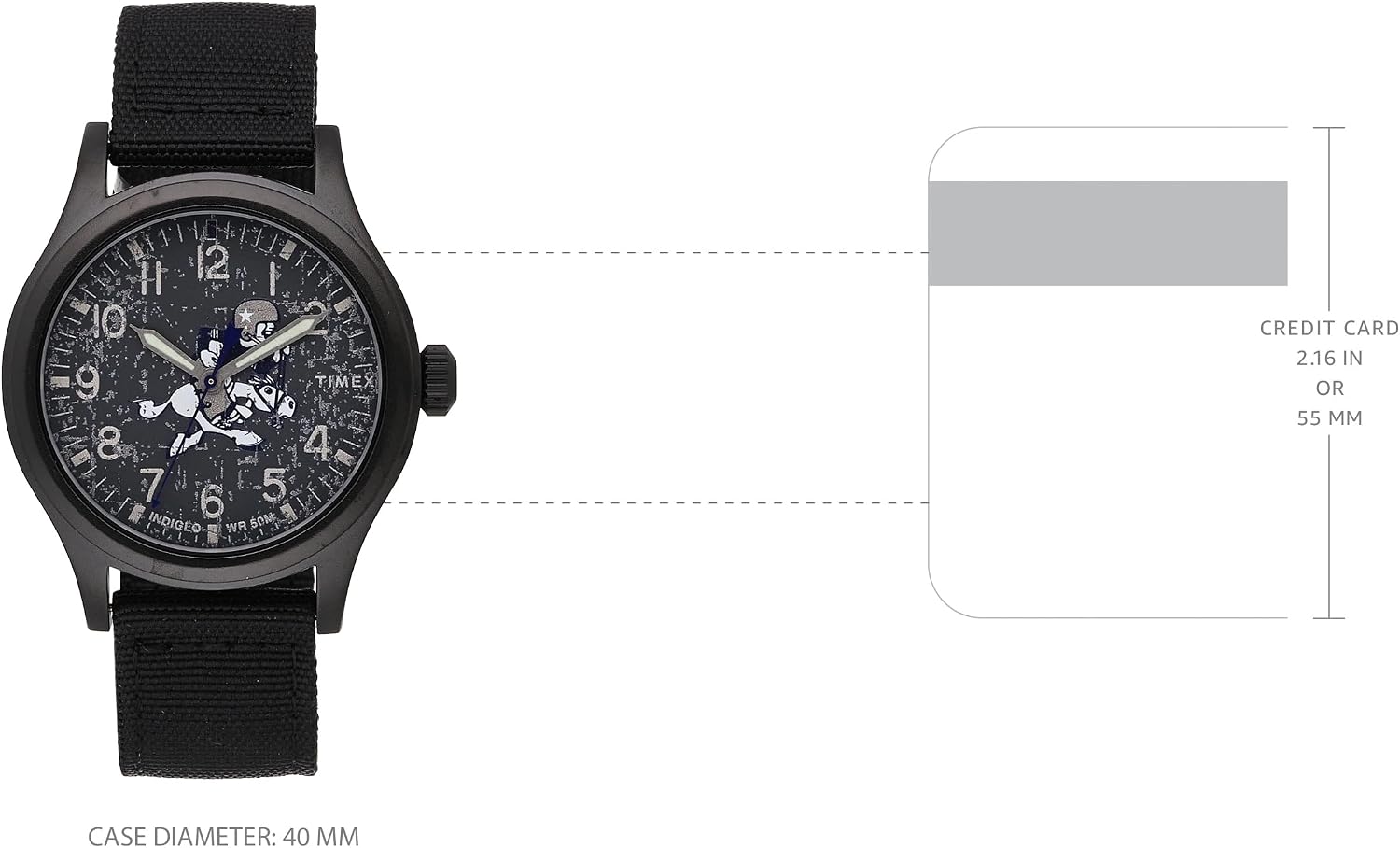 Timex Tribute Men's NFL Scout 40mm Quartz Fabric Strap