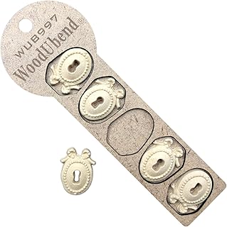 WoodUbend WUB0997 Keyhole Appliques - Heat Bendable & Flexible Wood Onlays 3x3.5cm - DIY Craft, Furniture & Home Decor - Easy to Apply & Paint - Versatile, Reusable & Decorative Decals (5 Pack)