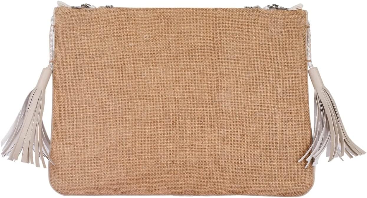 Hand-Embroidered Straw Clutch–Woven Crossbody Shoulder Bag Summer Beach Envelope Purse Handbag for Travel & Parties - Image 10