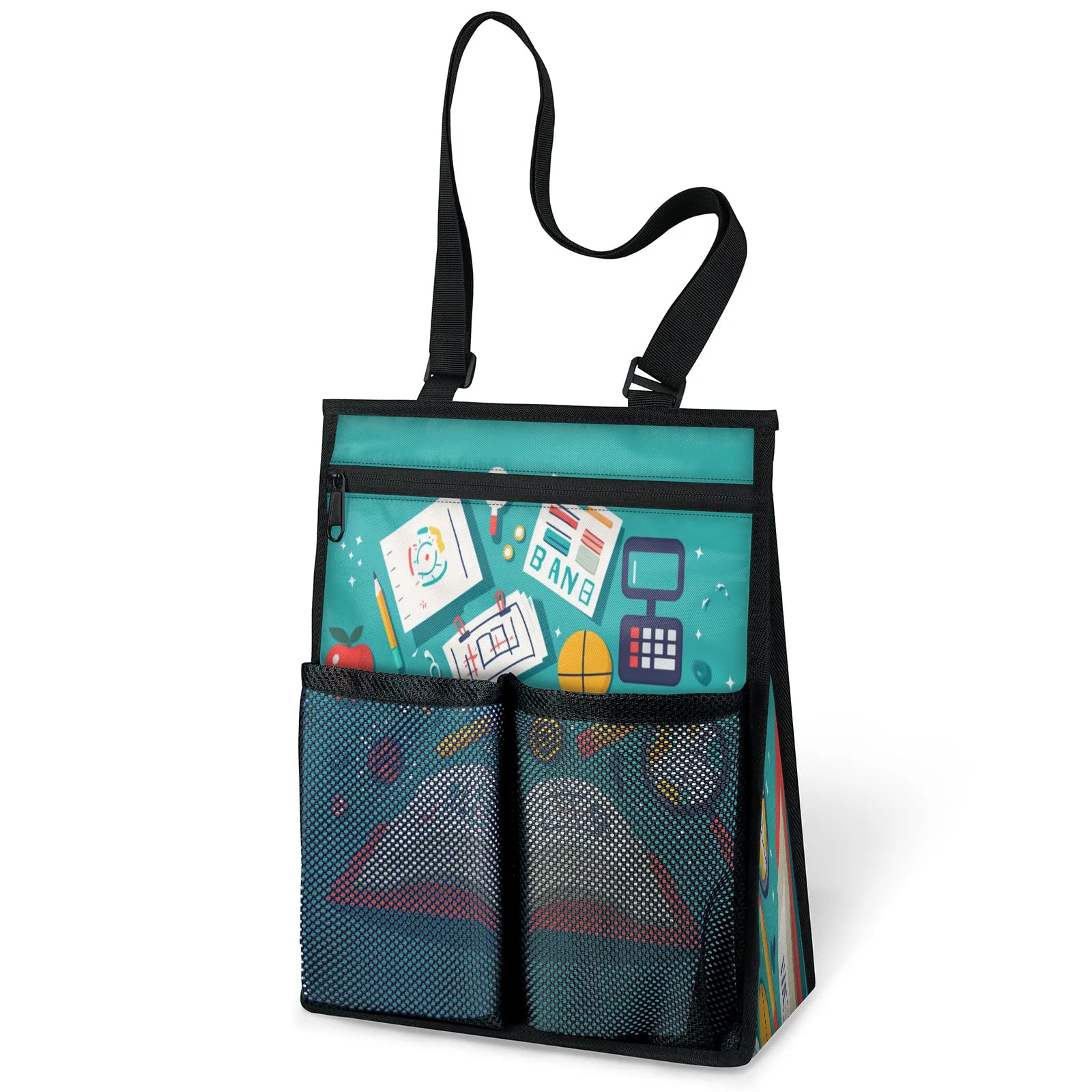 Ourtheme Cartoon Book Supplies Portable Shower Bag for Travel Gym Camp Beach Tote Shower Caddy Bags Hanging Toiletry
