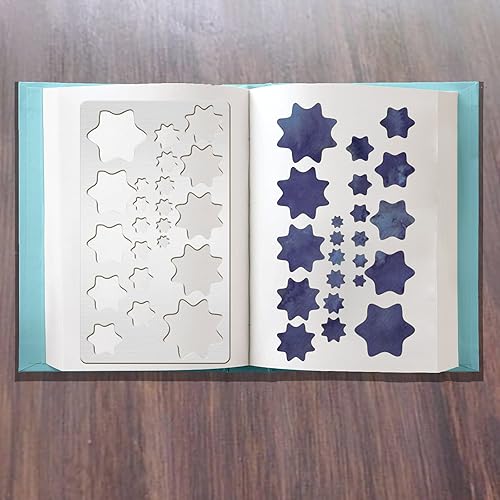 Vista 27 de BENECREAT 4 plantillas de metal con patrón de hierba de flores de 4 x 7 pulgadas, plantilla de plantilla de mariposa para tallar madera, dibujos