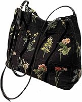 Lefe Liee Floral Canvas Tote Bag for Women - Reusable Aesthetic Shoulder Hobo Crossbody Bucket Bag