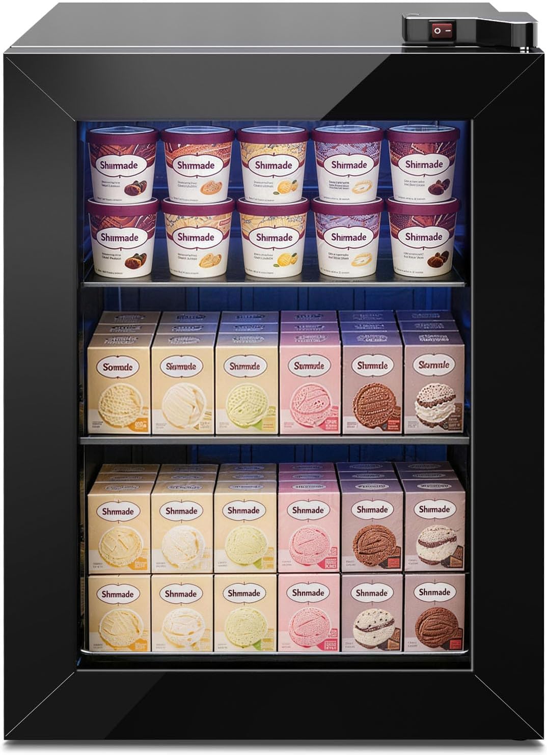 Antarctic Star 65L Upright Ice Cream Storage Unit, Compact Vertical Design with Mechanical Temperature Control(-10°F to -18°F), Medium Capacity for Home/Office/Dormitory Use, 115V/60Hz