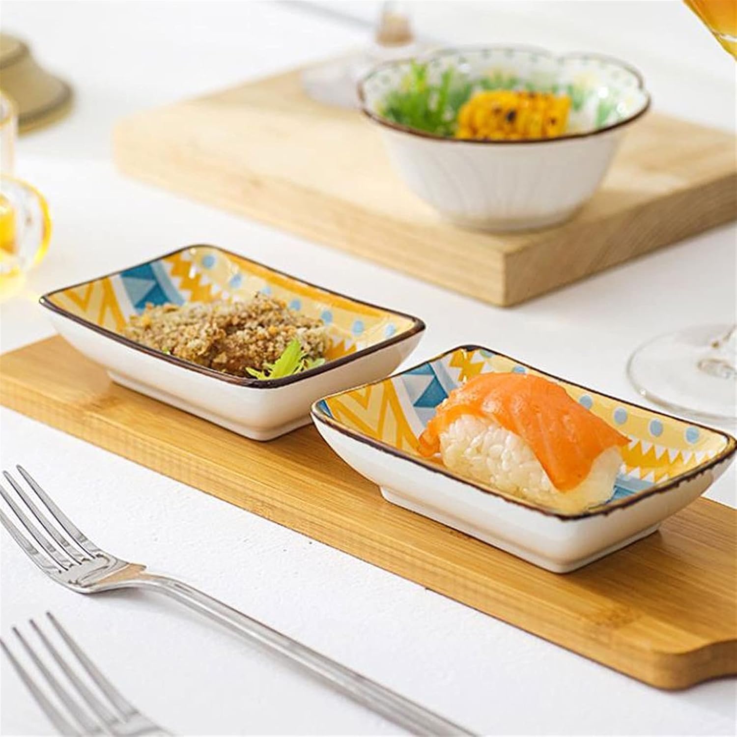 GagalU Dip Bowls Set Soy Sauce Dish/Bowls Soy Sauce Dipping Bowls Ceramic Sauce Dishes Dipping Bowls for Soy Sauce Ketchup BBQ Sauce or Seasoning-4packs Dipping Sauce Bowls/Dishes