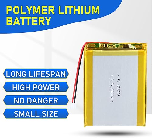 Miniatura 5 de 455572 3.7V Lipo Battery 2000mAh 455572 Batería recargable de polímero de litio con conector JST PH2.0.000 in para dispositivo electrónico