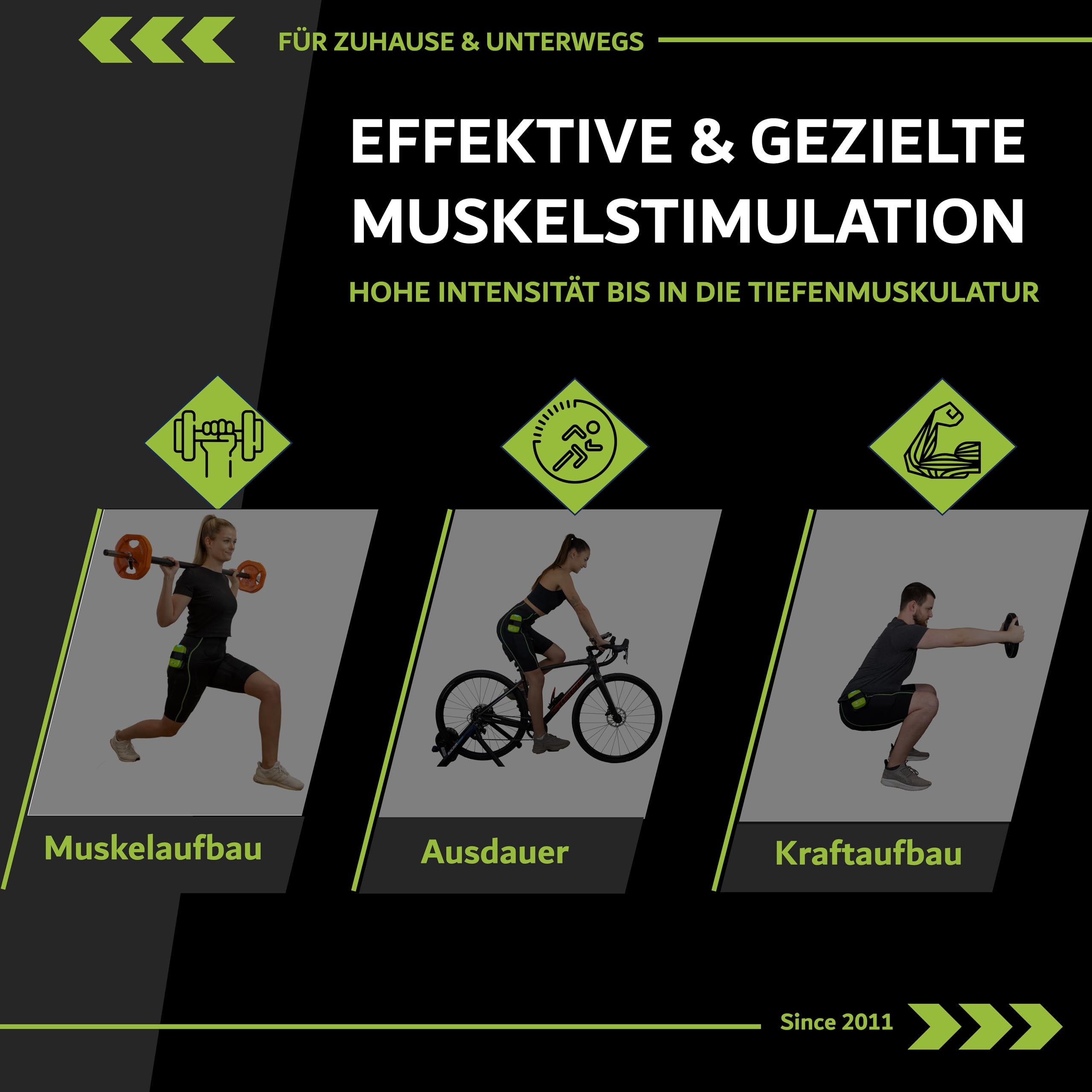 eaglefit EMS Pants Komplett-System; intensives, kabelloses EMS Training zuhause, Schwarz