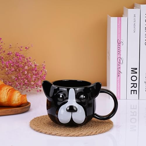 Vista 71 de Taza de café de llama de 14 onzas, taza de café de cerámica novedosa, taza de té de porcelana 3D para mujeres, Navidad, inauguración de la casa