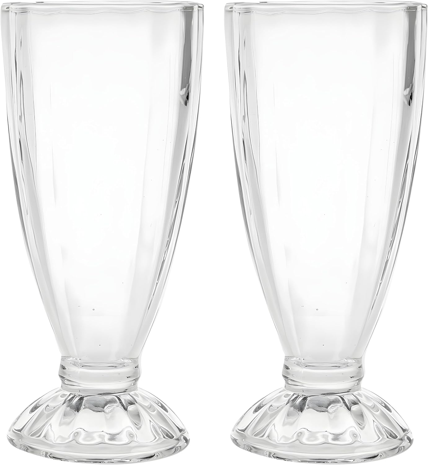 Bexter Milkshake Glasses Cups, 12.5 Ounce Sundae Dessert Cups for Ice Cream, Root Beer Floats, Iced Coffee, Boba, Soda & Iced Lattes, 2 Pack