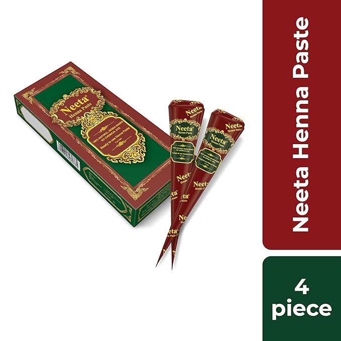 Pasta de henna Neeta lista para usar – Tinte marrón rojizo - Pack de 4 miniatura 2
