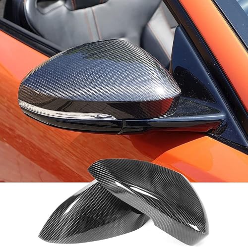 MCARCAR KIT Tapas de espejo de fibra de carbono para Jaguar F-Type 2Door 2013-2021 Add-on Side Rearview Mirror Cover Caps Car Exterior Shell