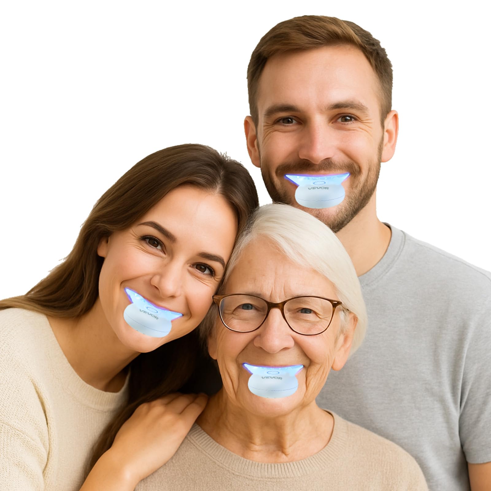 VEVOR Kit de Blanqueamiento Dental, con 32 Luces LED Aceleradoras, Jeringa de Gel, Gel Desensibilizante y Bandeja en Forma de U, Blanqueador Dental Portátil Para Eliminar las Manchas Difíciles