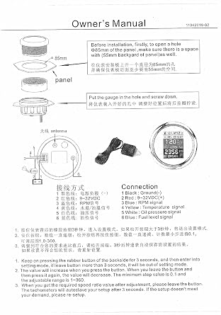 ELING Autometer GPS Speedometer Digital Odometer with Voltmeter 12V 24V for Car Motorbike Truck Boat 3 3/8 inches (White)