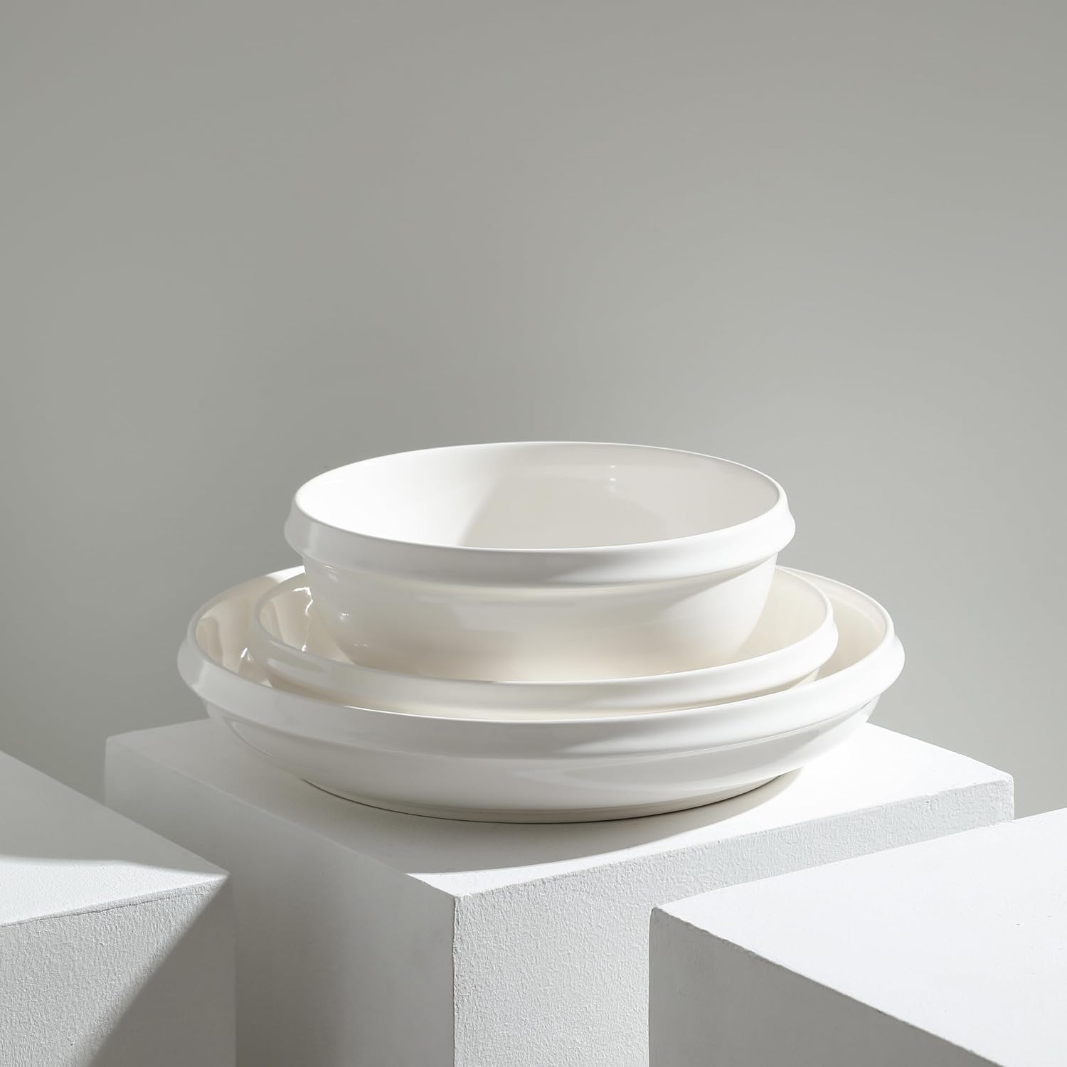 Stone Lain Verso 12-Piece Dinnerware Set Porcelain, White