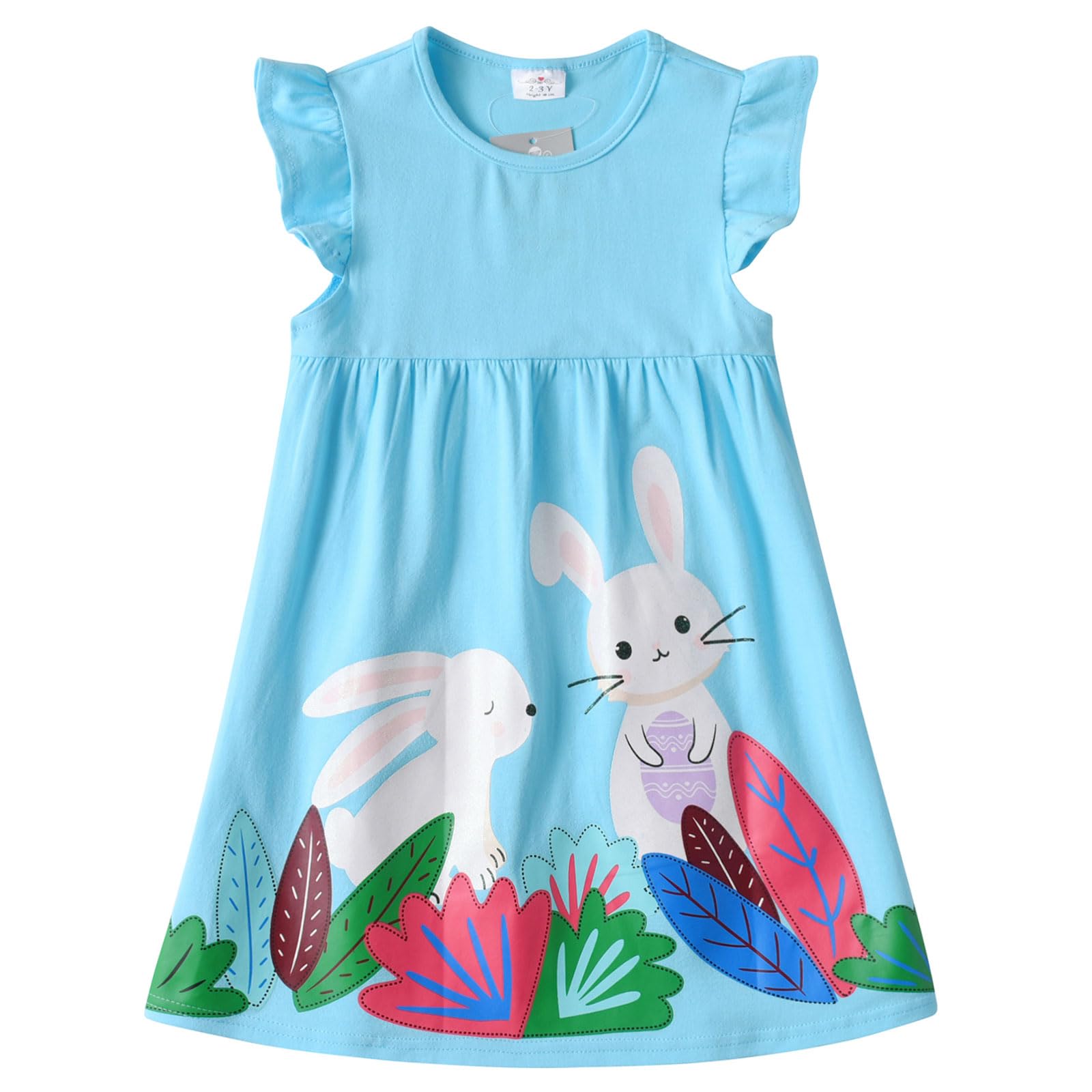 VIKITA Niñas Vestidos Algodón Animal Bordado Manga Larga Vestido para Niños — view 16