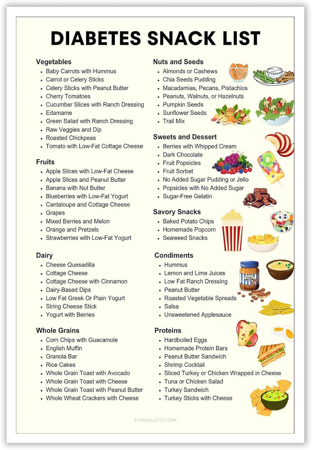 Yunking Style-14 Diabetes Snack Ideas Diabetic Snacks List Diabetes Diet Food List Diabetic Food Chart Diabetic Food List Meal Plan Metal Tin Sign For Beginners For Kitchen 12X16in